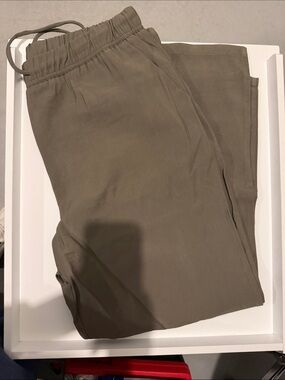 Mango Olive Drawstring Chinos